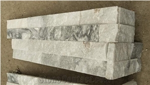 Espacato Cloudy Grey Marble Corner Stone Ledger Stone