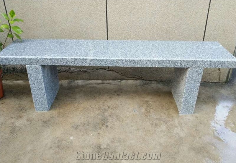 Popular Light Grey Granite Stone Bench Garden Bench