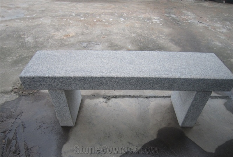 Popular Light Grey Granite Stone Bench Garden Bench