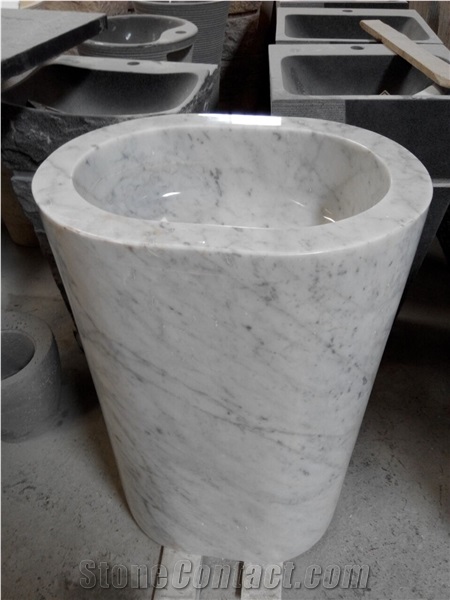 White Volakas Marble Sink
