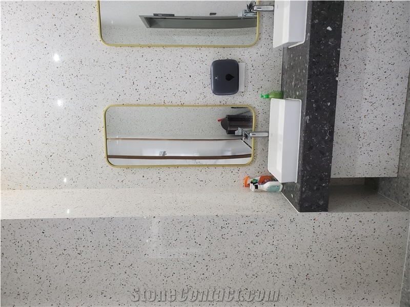 Modern White Terrazzo Bathroom Kitchen Floor Tile