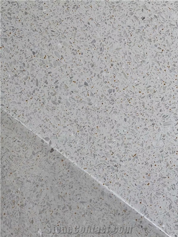 White Terrazzo Slab Crystal White Bathroom Wall Tile