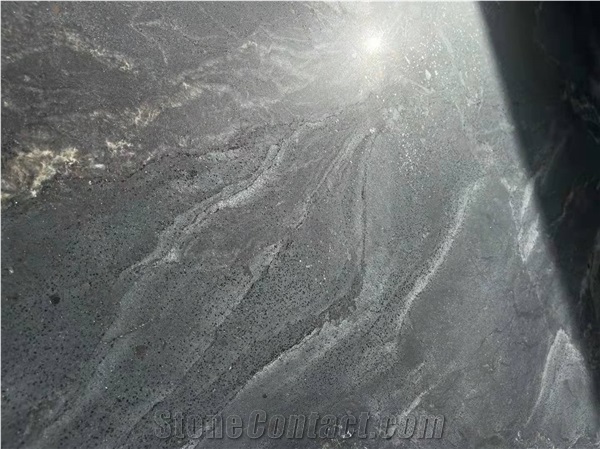 Galaxy Oro Natural Black Quartzite  Honed Slab