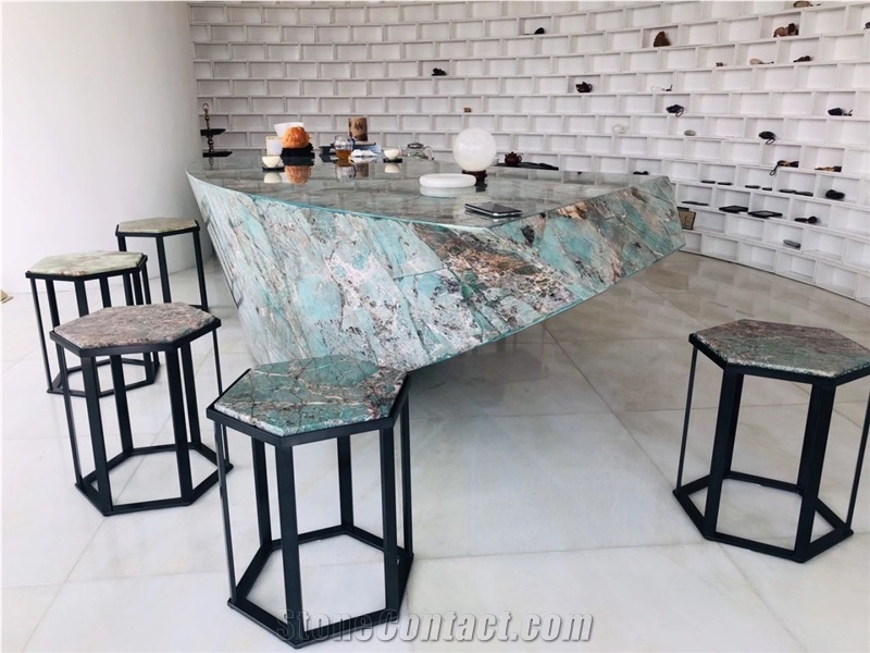 Luxury Stone Amazon Green Quartzite Commercial Countertop
