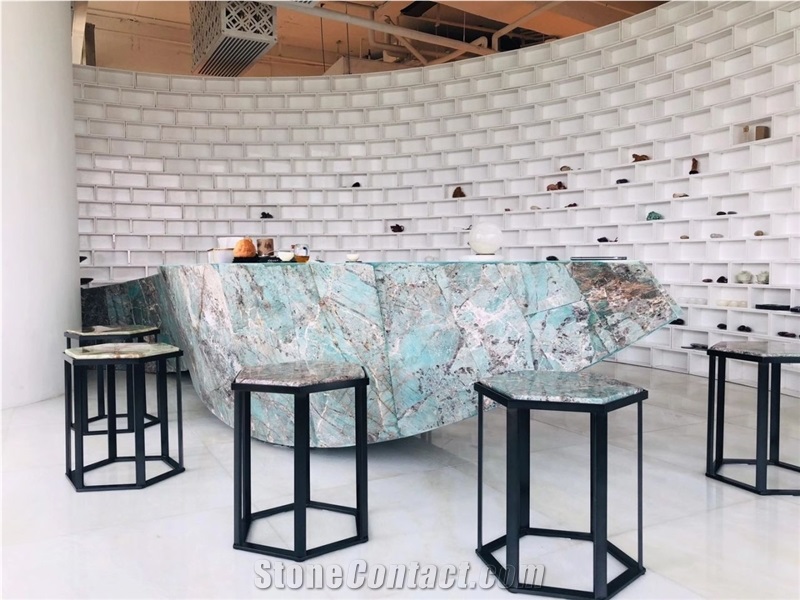 Luxury Stone Amazon Green Quartzite Commercial Countertop
