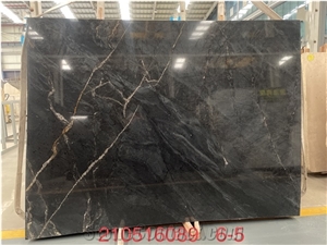 Natural Black Quartzite Galaxy Oro Slab Tile