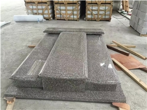 Original G664 Pink Granite Western Style Tombstone
