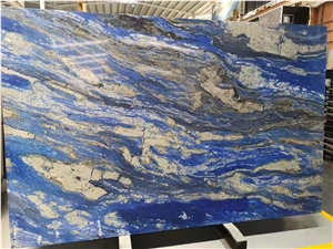 Van Gogh Blue Quartzite Slab Kitchen Floor Tile