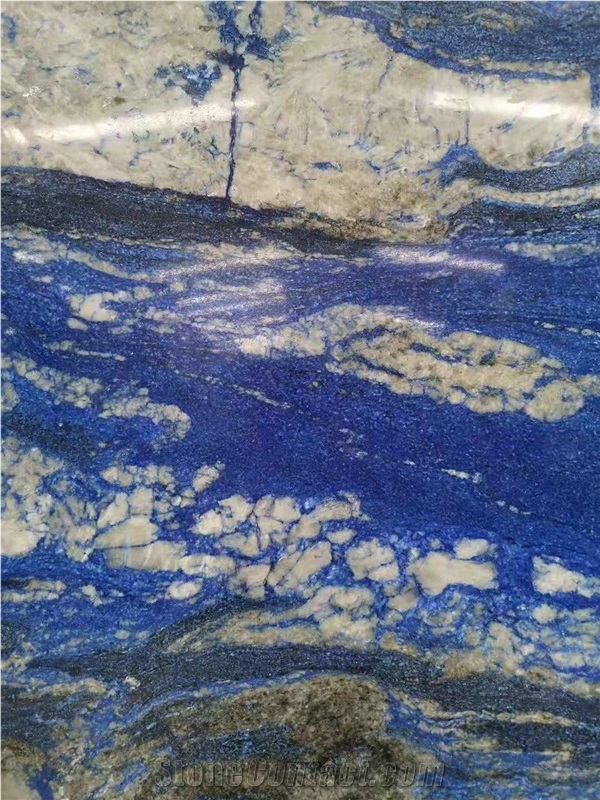 Van Gogh Blue Quartzite Slab Kitchen Floor Tile