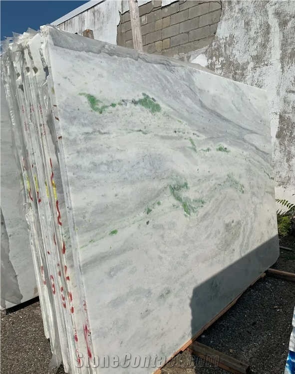 Bianco Pinta Esmeralda- Emerald White Marble Slabs