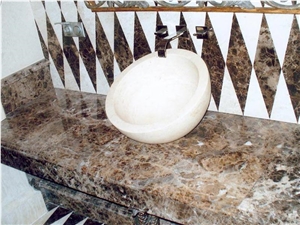 Dark Emperador Bathroom Countertop