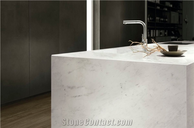 Bianco Carrara C Marble Kitchen Countertop
