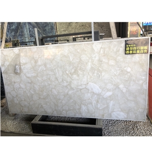 Brazil White Crystal Quartz Semiprecious Stone Slabs