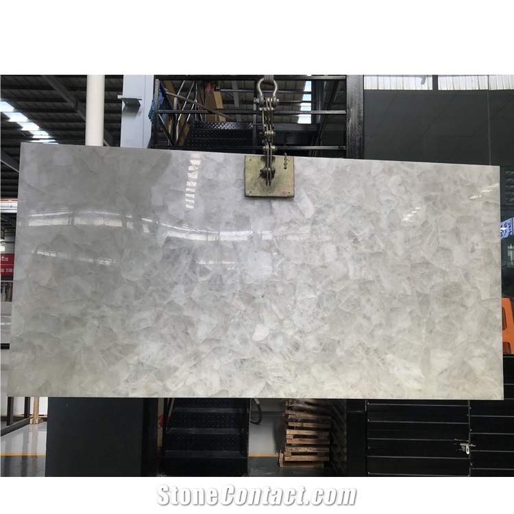 Brazil  White Crystal Quartz Semiprecious Stone Slabs