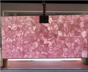 Pink Crystal Gemstone Semiprecious Stones Slabs