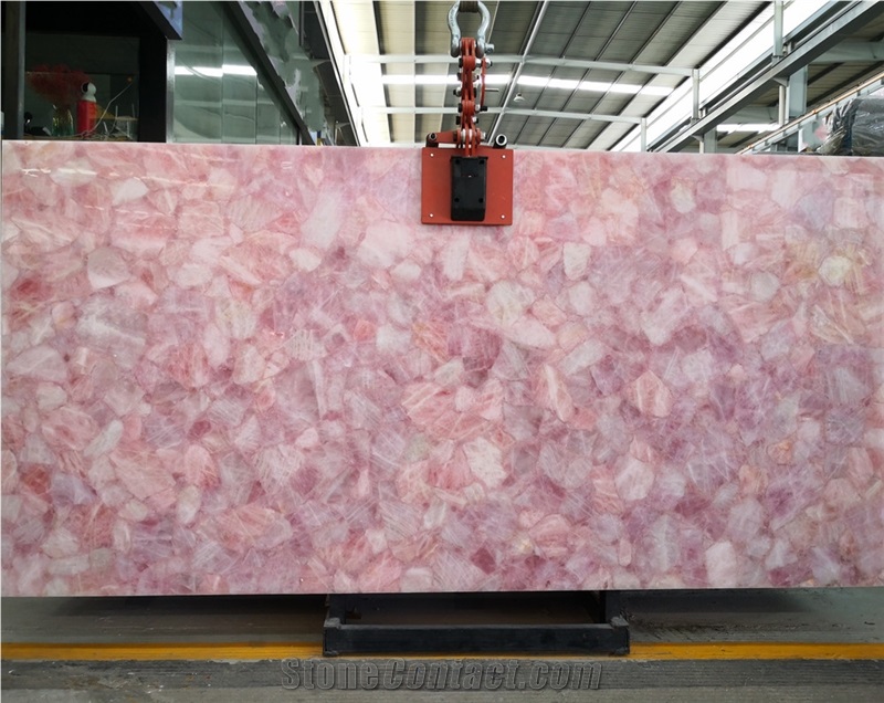 Pink Crystal Gemstone Semiprecious Stones Slabs