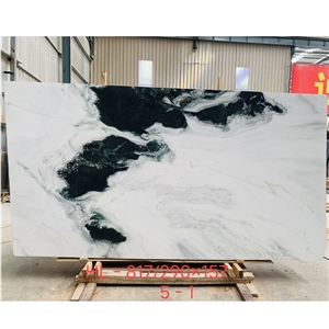 Bookmatch  Polished Panda White Marble Tiles & Slabs