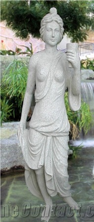 China White Marble Human Female Woman Statue