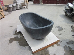 Freestanding Dark Grey Limestone Bathroom Bathtub