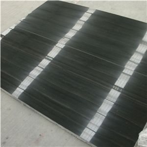 Hotel Indoor Black Wood Grain Marble Floor Tile