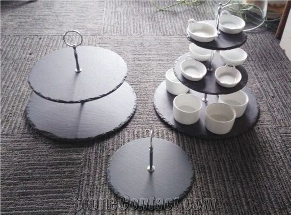 Hotel Serving Slate Food Tray Black Slate Placemats