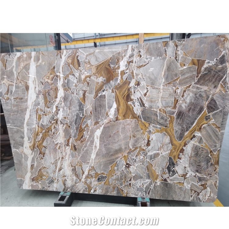 Marble White Gold Fusion Marble Brown Marble Slab