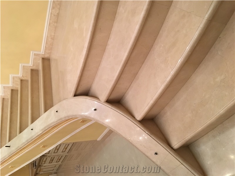 Outdoor Staircase Crema Marfil Beige Cream Marble