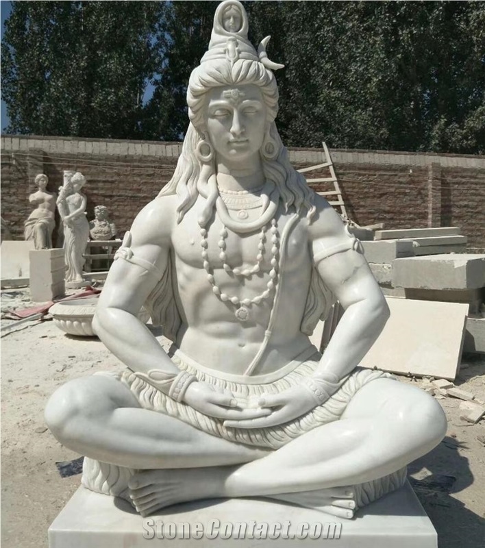 White  Lord Shiva Marble Statue Suppliers And Manufacture