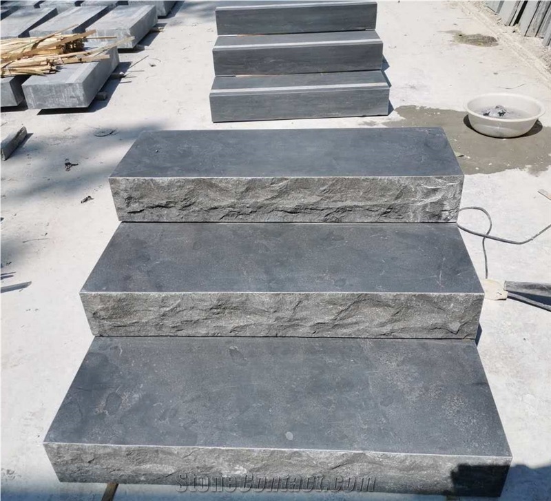 Bluestone Stair Treads, Block Steps In Blue Limestone