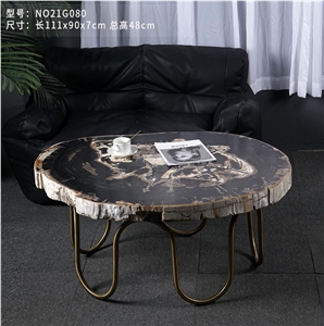 Luxury Natural Petrified Wood Table Top