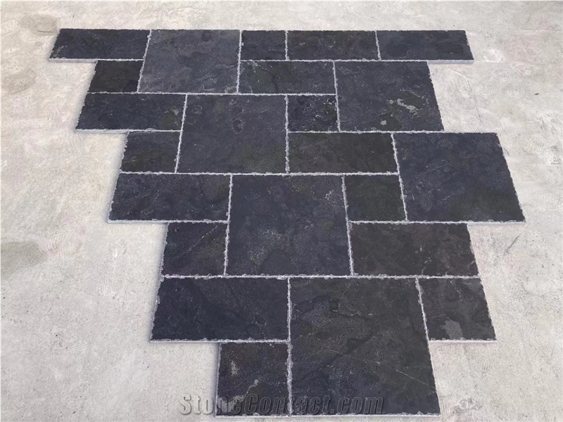China Cheap Price Black Slate Random French Pattern Floor Tiles