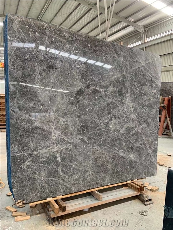 Factory Price Hermes Grey Silver Grey Marble Polished Slabs