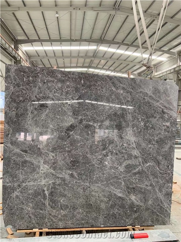 Factory Price Hermes Grey Silver Grey Marble Polished Slabs