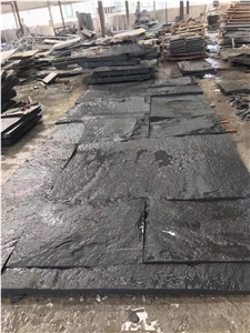 Irregular Black Slate Flagstone Slate Crazy Paver Tiles