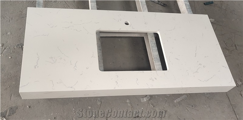 Factory Wholesale White Artificial Quartz Vanity Tops