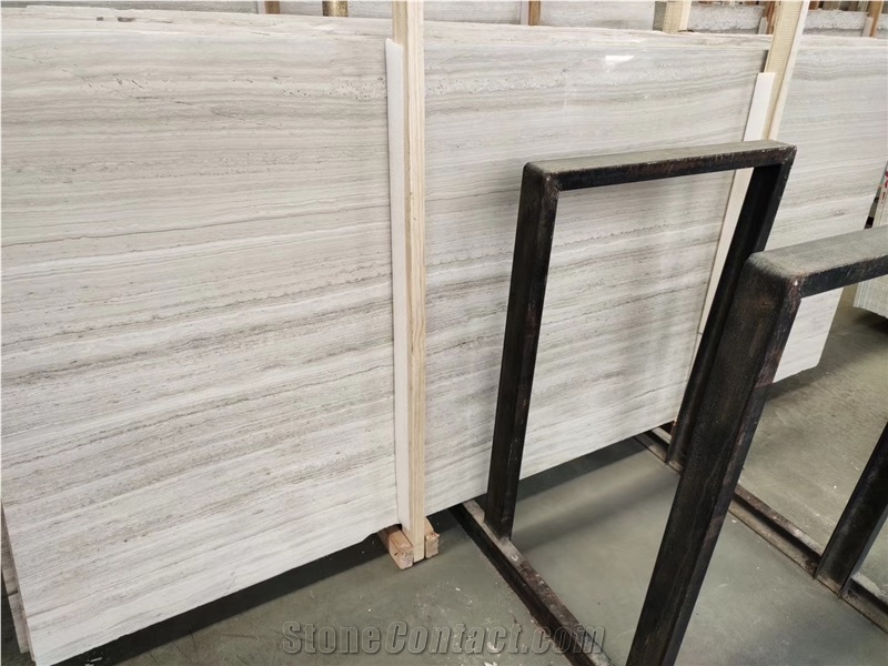 Cheap Price China White Wood Marble Slabs For Tiles Pattern
