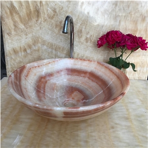 Natural Stone Onyx Wash Basin Round Sink,Bathroom Sink