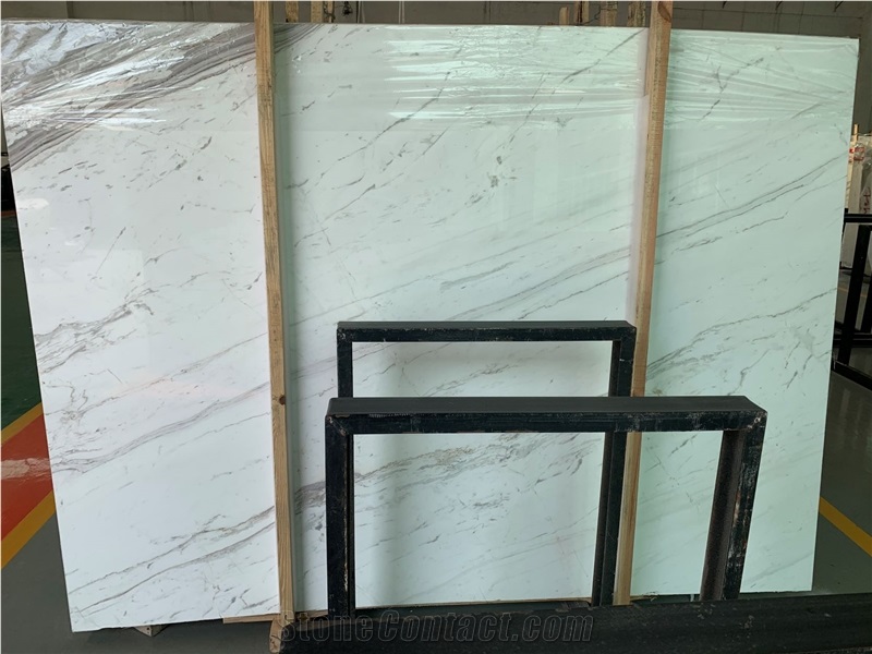 Polished White Volakas Haemus Marble Wall Slab And Tile