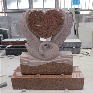 Western Style Engraved Monument Heart Tombstone Headstone