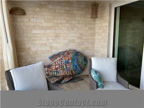 Hammered Coral Stone Wall Tiles