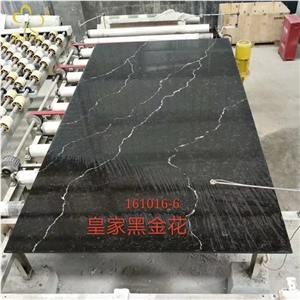 Engineered Quartz Artificial Stone Black Quartz Slabs