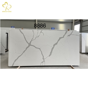 High Quality Grey Vein Slab Calacatta Quartz Stone
