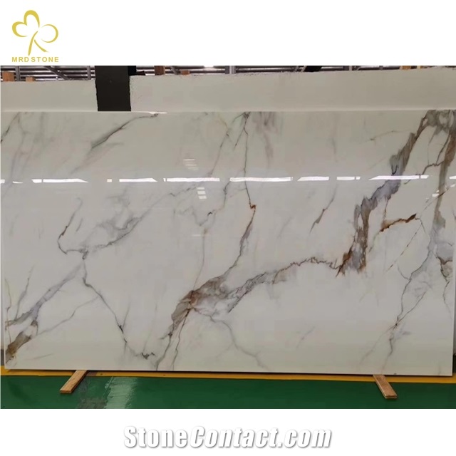 Nano Glass Calacatta Gold Marble Slab Nano Glass  Stone