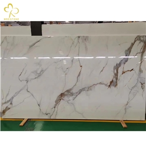 Nano Glass Calacatta Gold Marble Slab Nano Glass Stone