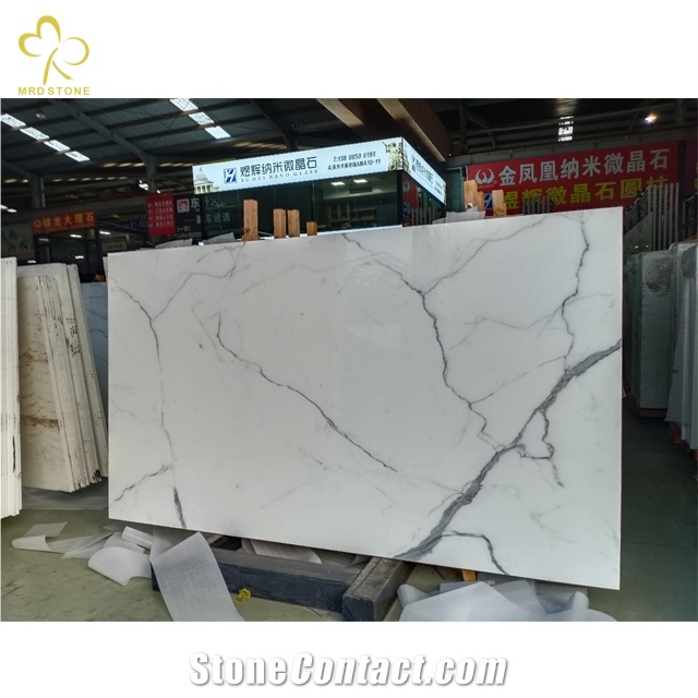 Nano Glass  Calacatta Nano Crystallized White  Stone Slabs