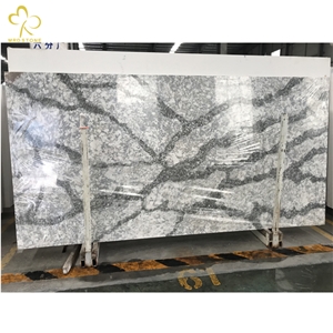 Quartz Stone Calacatta Artificial White Marble Veins
