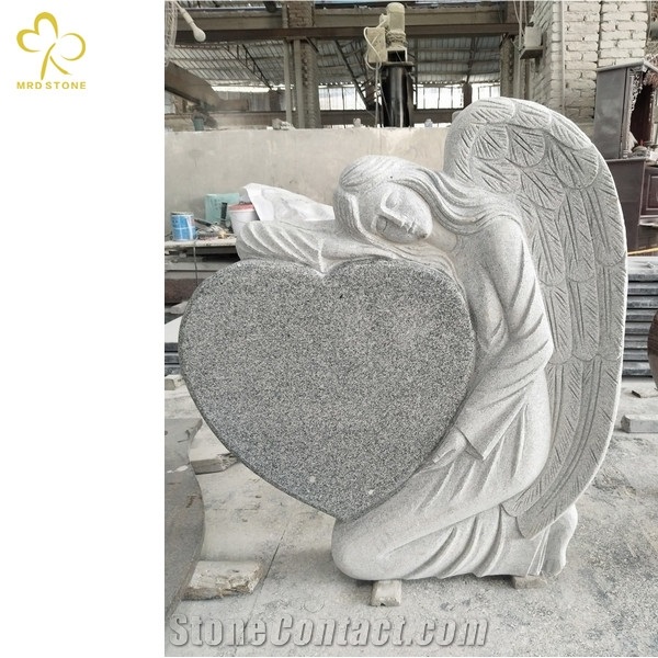 G603 Grey Natural Granite Gavestone Angel Headstone