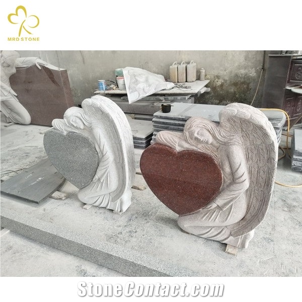 G603 Grey Natural Granite Gavestone Angel Headstone