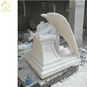 White Marble Carved Angel Monument