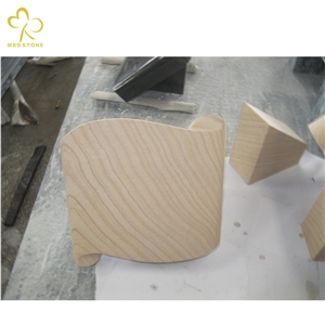 Yellow Rainbow Wave Sandstone Gravestone Monument Headstone
